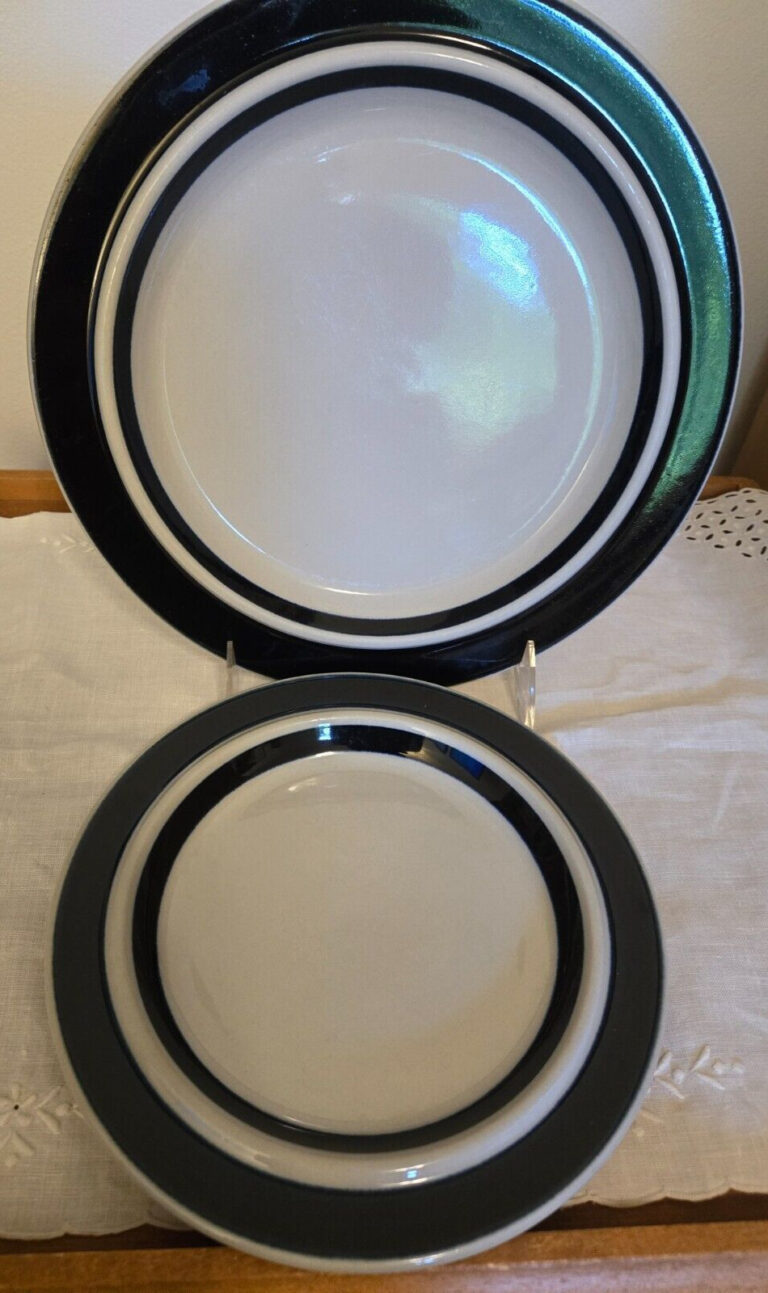 Read more about the article Arabia Finland Vintage BLUE ANEMONE Dinner Plate and Salad/Dessert Plate