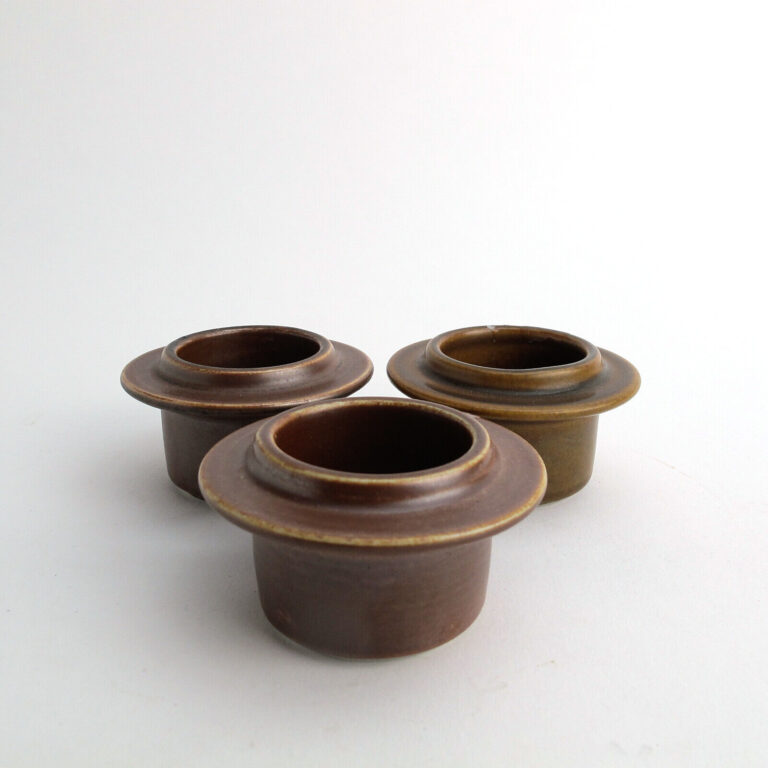 Read more about the article Ruska by Arabia of Finland Stoneware Trio Egg Cups (3) or Candle Holders Modern