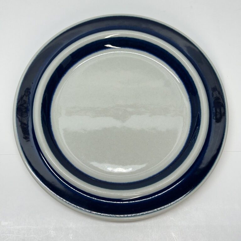 Read more about the article Arabia of Finland Hand Painted Anemone Blue Bands Replacement Salad Plate 7 7/8″