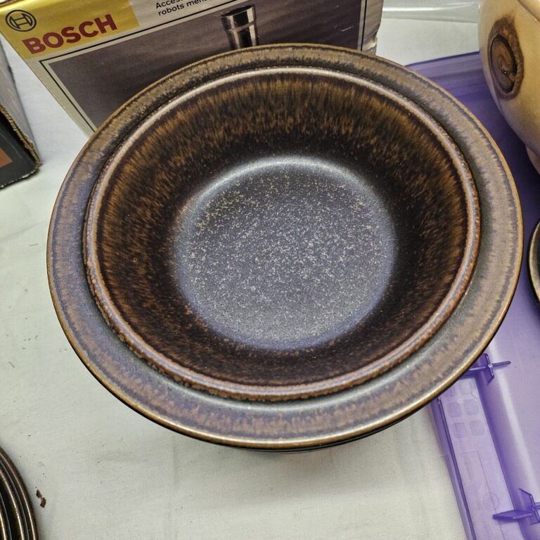 Read more about the article SET OF 6 Arabia Finland Ruska Soup Cereal Rim Bowls Brown Very NICE