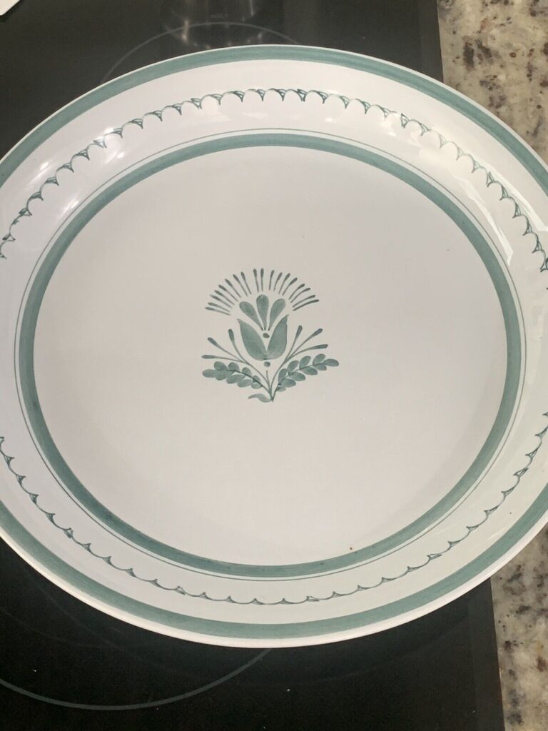 Read more about the article Vintage Arabia  Green Thistle 13 1/2″ Round Serving Platter