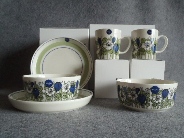 Read more about the article Limited  ARABIA Crocus Green Mug Dessert Plate Bowl Set of 6 New F/S