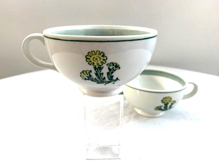 Read more about the article Arabia Finland Yellow Flower Flora Handpainted Cups Vintage Mid Century Modern 2