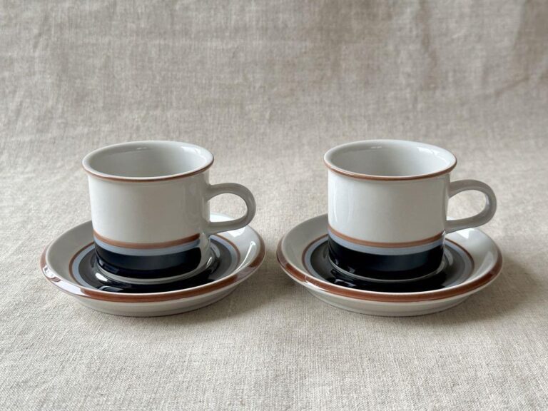 Read more about the article Arabia Vintage Taika Coffee CupandSaucer Set Of 2