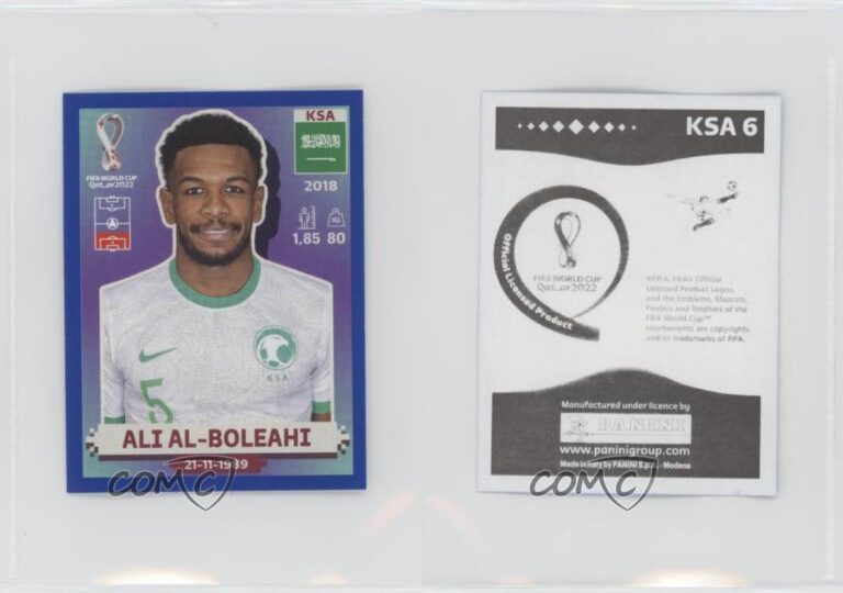 Read more about the article 2022 Panini FIFA World Cup Qatar Stickers Saudi Arabia Blue Ali Al-Boleahi #KSA6