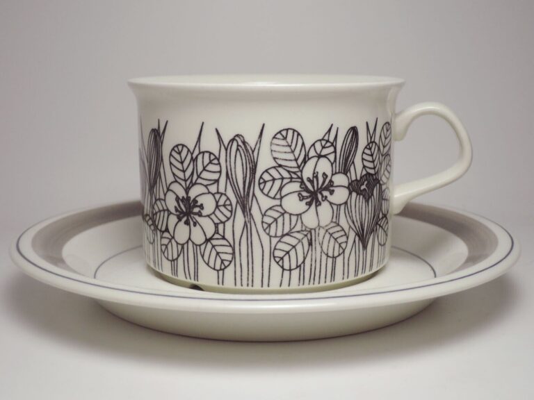 Read more about the article 【Vintage】ARABIA FINLAND KROKUS Tee cup and saucer CandS GR (L) size  Esteri Tomula I