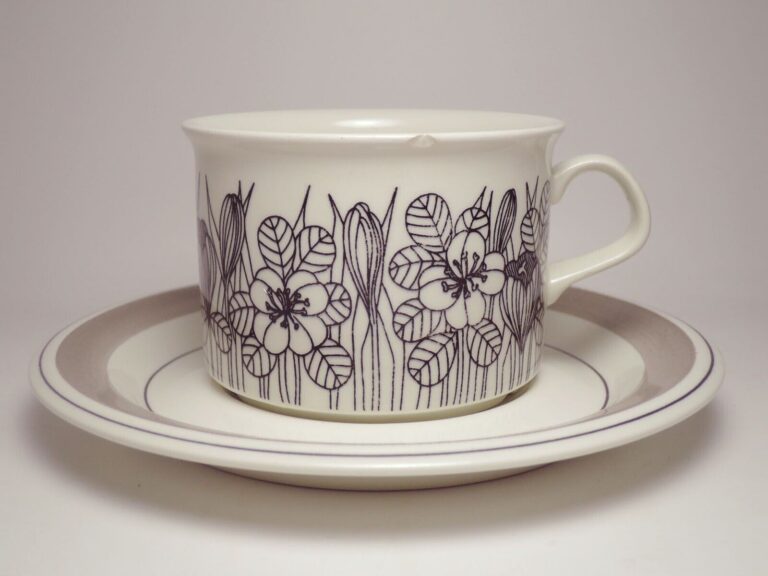 Read more about the article 【Vintage】ARABIA FINLAND KROKUS Tee cup and saucer CandS GR (L) size  Esteri Tomula 2