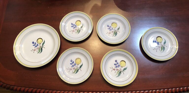 Read more about the article VTG Set Of 6 Arabia Finland Windflower Handpainted Salad Plate + 5-Bread Butter