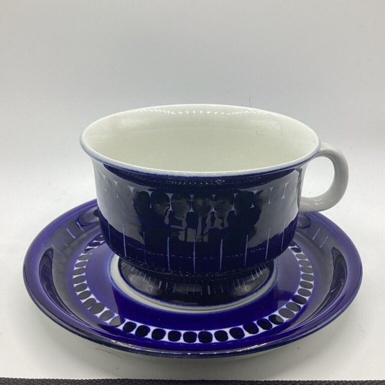 Read more about the article MCM Arabia Finland Valencia Ulla Procope Footed Cup and 6” Saucer Set Mug