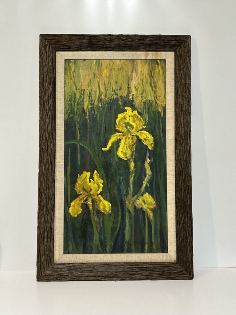 Read more about the article Vintage Philip V Arabia Yellow Flowers Oil On Canvas Wooden Framed Artwork