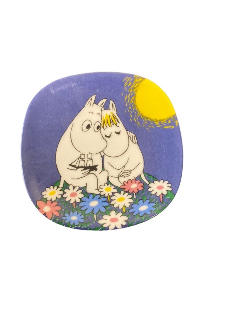 Read more about the article Arabia Finland  Moomin Wall Plate   Kuutamolla  “Moonshine” Blue Flowers