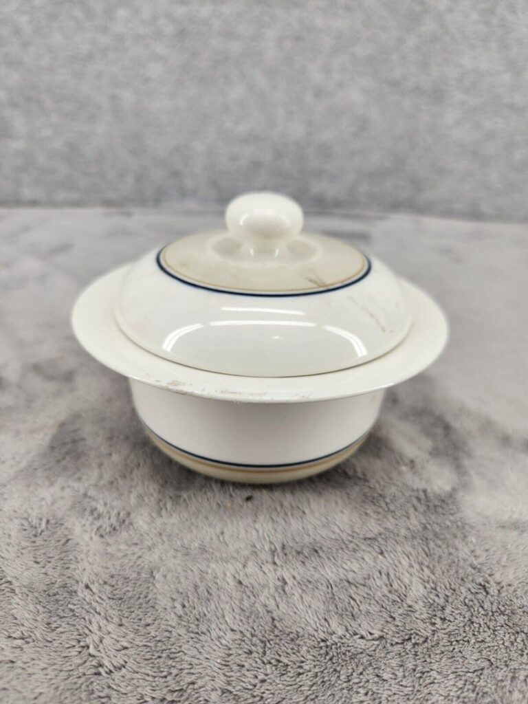 Read more about the article ARABIA Finland Seita Arctica Sugar Bowl With Lid  5” Tall 5” Diameter