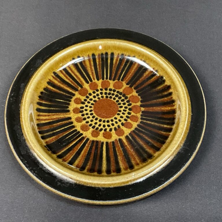 Read more about the article Vintage Arabia Finland Kosmos Bread Plates Set of 2 MCM 1967 Black Brown