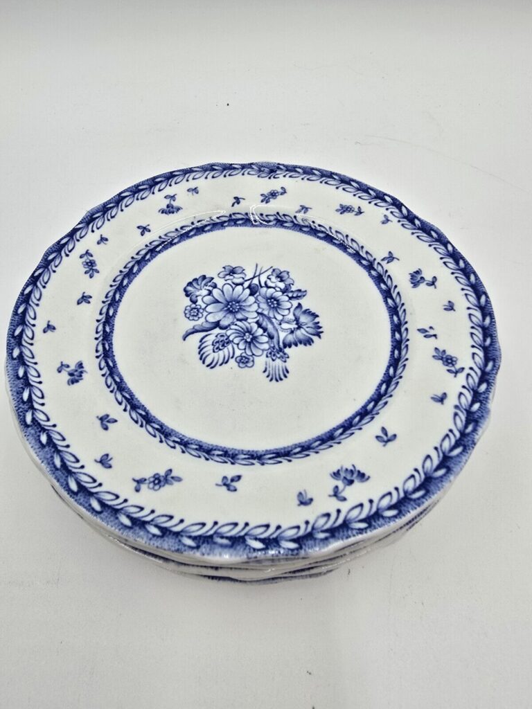 Read more about the article 6 PC Arabia Finland Blue White Finn Flower Floral 5 1/2” Plates