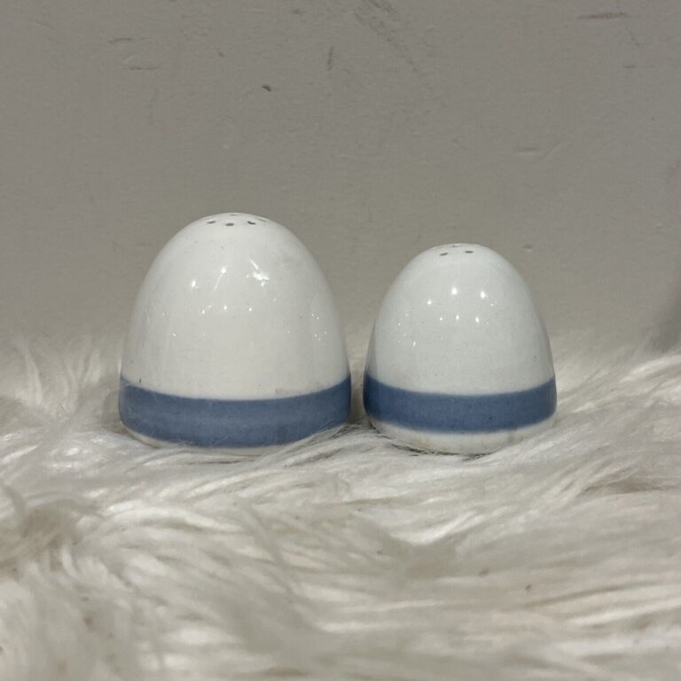 Read more about the article Vtg Arabia Finland Ribbon Blue Salt and Pepper Shaker Set – NO STOPPERS