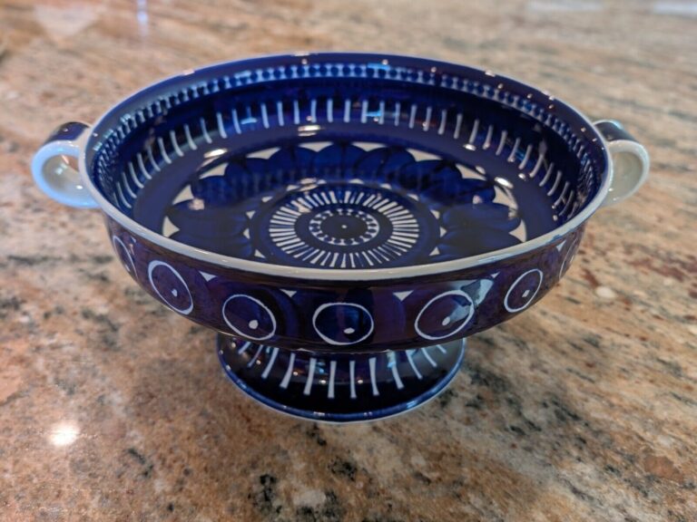 Read more about the article RARE ARABIA FINLAND VALENCIA Ulla Procope Pedestal Serving / Console Bowl Blue