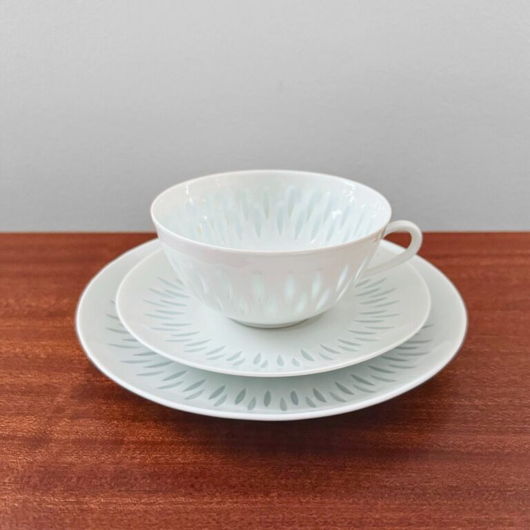 Read more about the article Rare Vintage Arabia Finland Rice Porcelain Tea Cup Trio Set