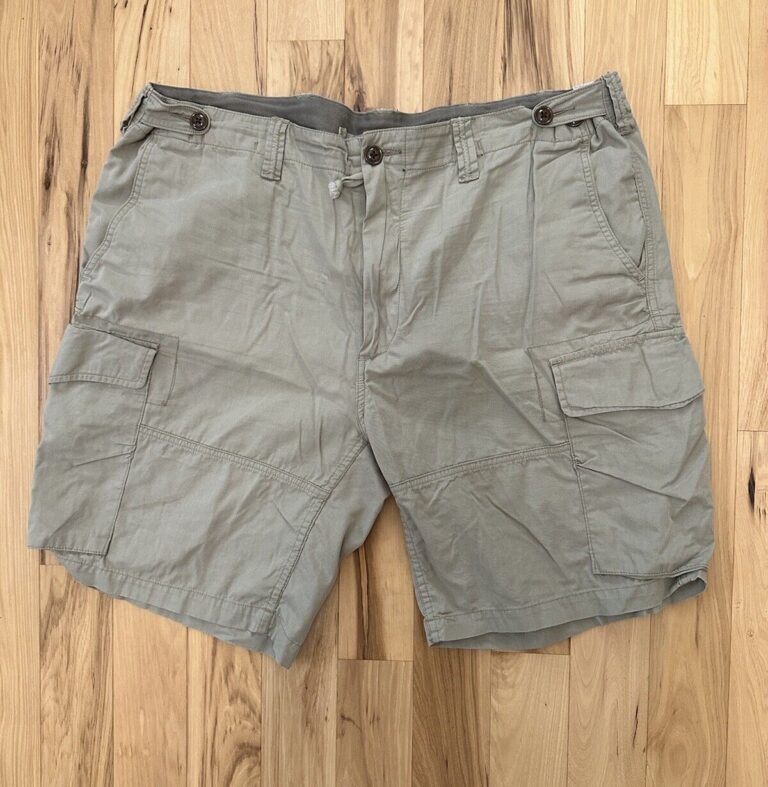 Read more about the article Polo Ralph Lauren 42 Tall Beige Utility Canvas Cinch Waist Military Cargo Shorts