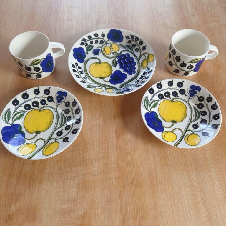 Read more about the article Arabia Paratiisi Yellow Tea Cup Plate 16.5cm 21cm 5 Set