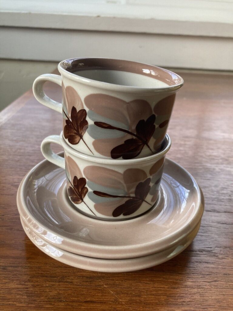 Read more about the article RARE Vintage Arabia Finland 2 Koralli Demitasse Espresso Cup And Saucer Sets