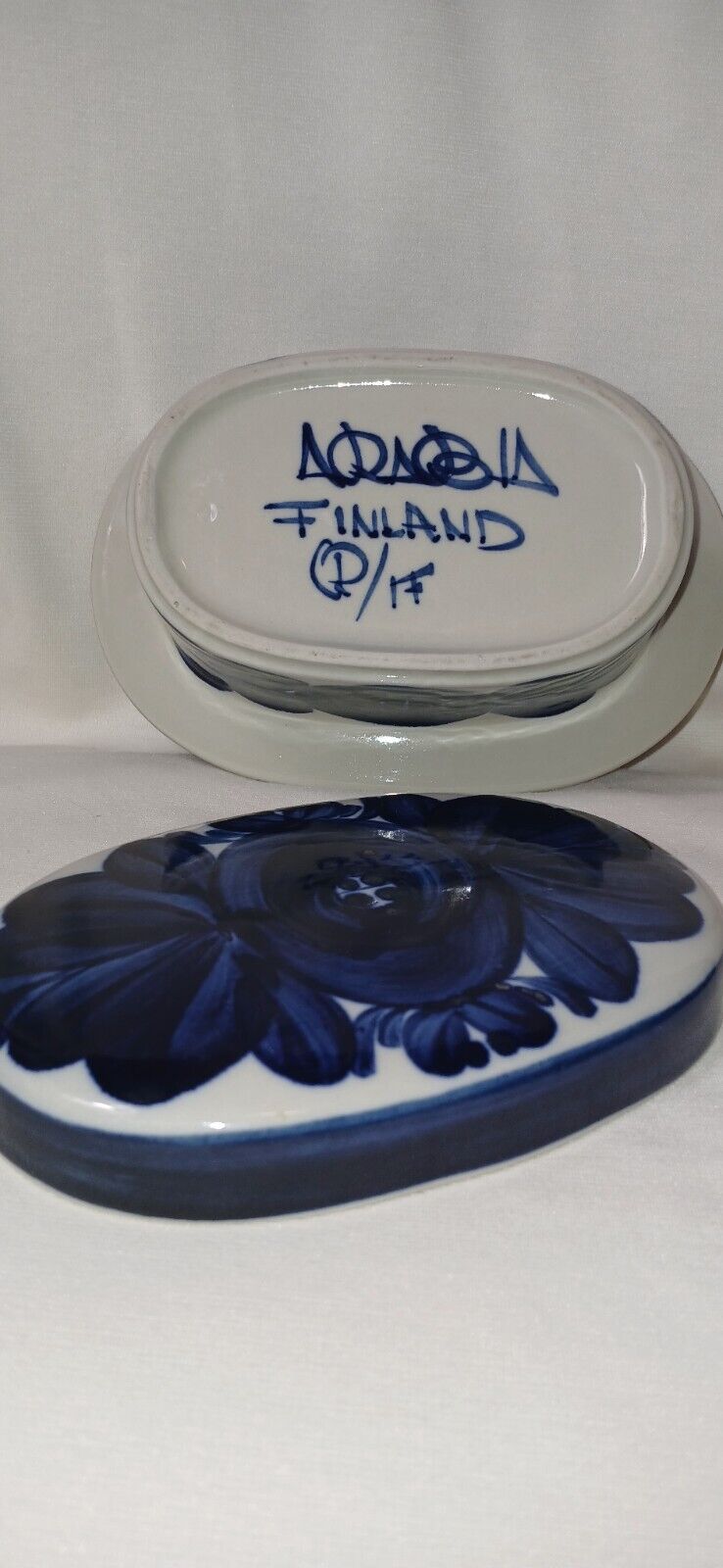 Read more about the article Anemone Blue by Arabia of Finland Butter Dish