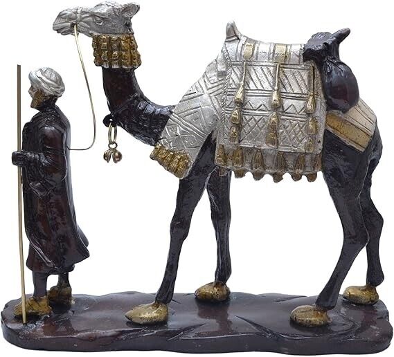 Read more about the article Brass Merchant of Arabia Showpiece  Handcrafted Brass Man with Camel Showpiece