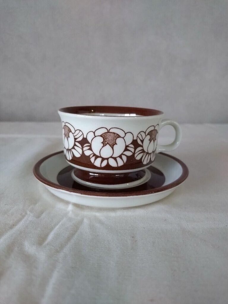 Read more about the article Arabia Katrilli Brown Demitasse Cup Saucer Set Esteri Tomula