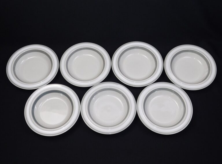 Read more about the article Vtg Arabia of Finland SALLA 8″ Rim Soup Bowls Set of 7