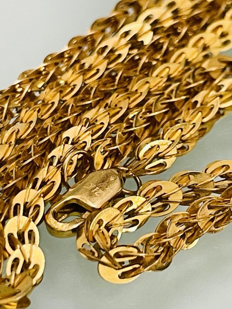 Read more about the article 🛑 Pure 21K 875 Yellow Gold Men’s Damascus Rope Chain Necklace 24” Long 15.12g