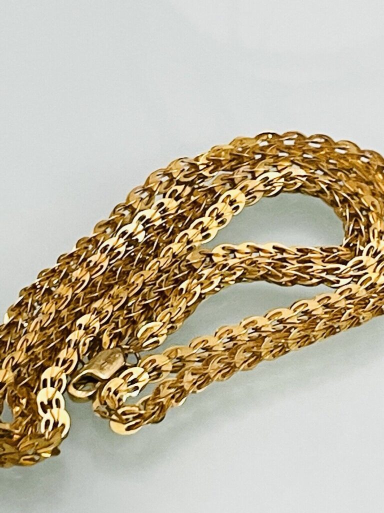 Read more about the article 🛑 Pure 21K 875 Yellow Gold Men’s Damascus Rope Chain Necklace 24” Long 15.12g