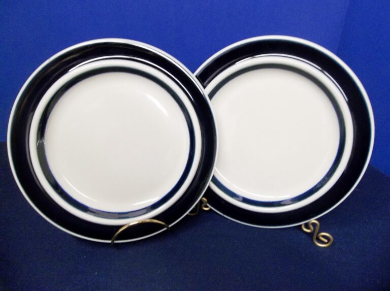 Read more about the article Arabia Finland Anemone Blue Salad Plates 8″ Blue Grey Pair MCM