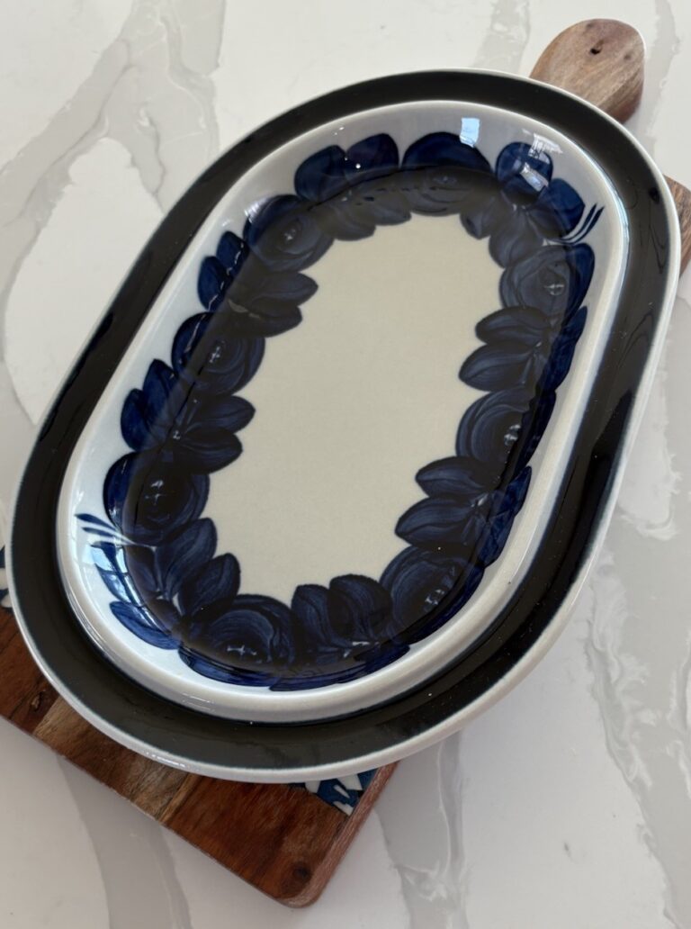 Read more about the article Vintage Arabia Finland Blue Anemone 14″ Oval Platter Signed