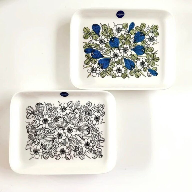 Read more about the article Unused Arabia Krokus Square Plate 6″ (15cm) x 7.5″ (19cm) Set of 2 From Japan