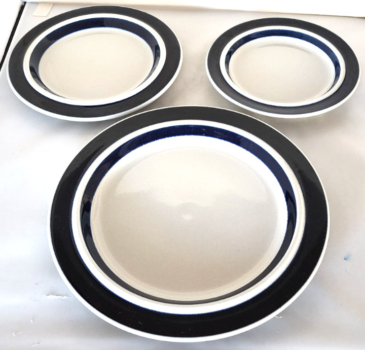 Read more about the article Arabia of Finland Anemone Blue 1 Each Dinner  Salad and Bread and Butter Plate