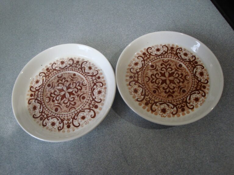 Read more about the article SET OF TWO VINTAGE ARABIA ALI DEMITASSE SAUCERS 4 7/8″ RAIJA UOSIKKINEN FINLAND