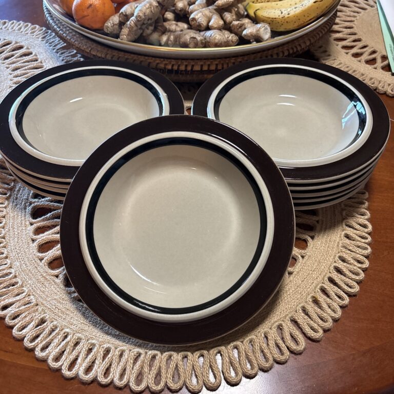 Read more about the article Ten Arabia Finland Ruija Troubadour 8” Shallow Cereal Soup Bowls