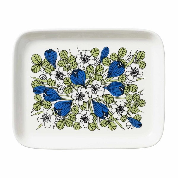 Read more about the article ARABIA Krokus / Crocus Rectangular Plate 15 x 19 cm Green