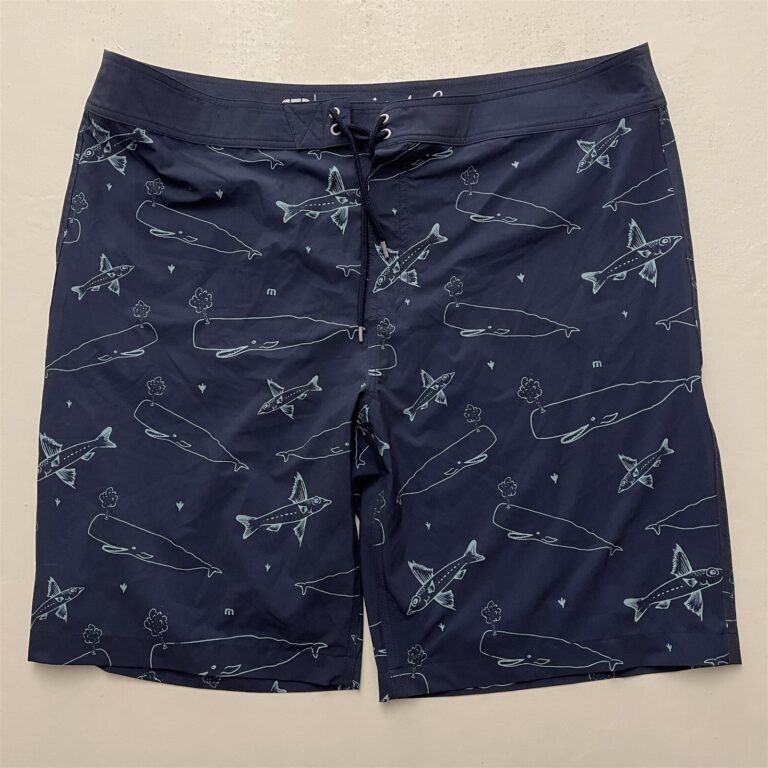 Read more about the article Travis Mathew 40 x 10″ River Dog Insignia Blue All Over Print Board Short