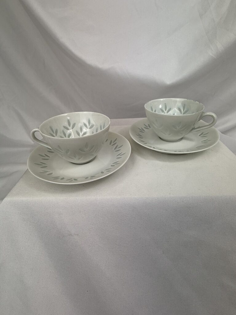 Read more about the article Arabia Finland Friedl Holzer Kjellberg Demitasse Cup Saucer Set of 2 RICE READ