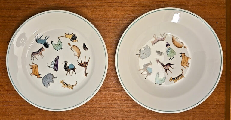 Read more about the article 2 Pcs Arabia of Finland Ceramic Porcelain Parade Plate Bowl Anja Juurikkala NOTE