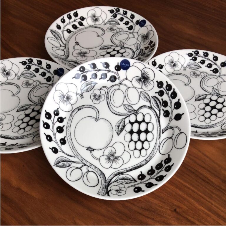 Read more about the article Arabia Paratiisi Black 21cm Dinner Plates Set of 4 New Unused