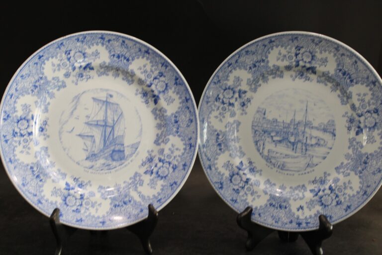 Read more about the article Arabia of Finland Plymouth Rock 2 Plates Blue 10 3/8″