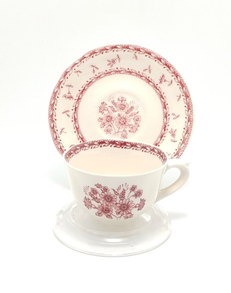 Read more about the article Arabia Finland Landscape Red Demitasse Cup and Saucer Set Floral