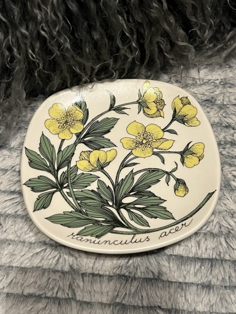 Read more about the article Vintage Arabia Finland wall Hanging Plaque Esteri Tomula  Ranunculus acer