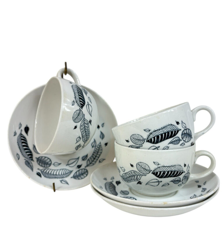 Read more about the article Syksy Teacup Saucers Arabia Finland Vintage 1950’s Coffee Faience Lot 3 RARE