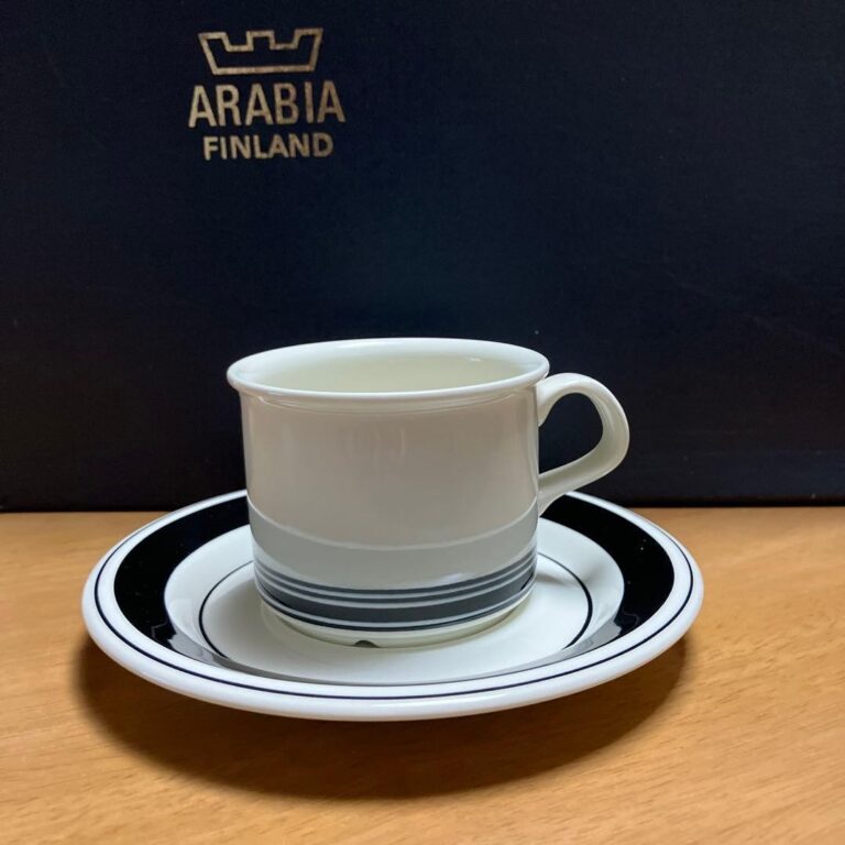 Read more about the article Finland “ARABIA Faenza” Black line CandS 6 customers Vintage item