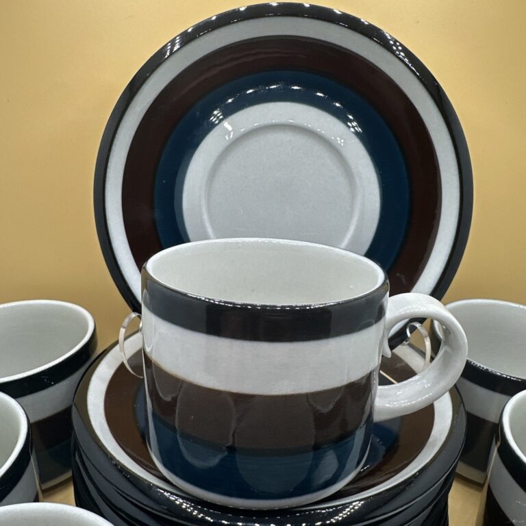 Read more about the article Vintage 1970 Arabia Finland Kaira Anja Jaatinen Tea Coffee Cup and Saucer 8 SETS!!