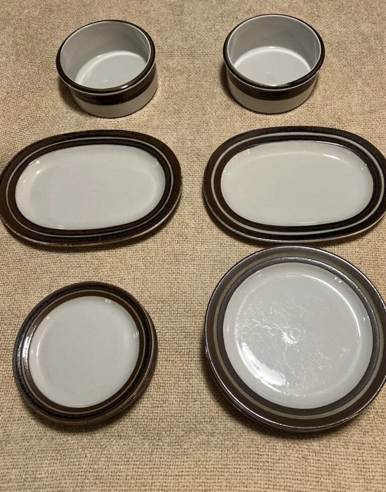 Read more about the article 20 Pc Arabia Finland Karelia Dinner and Salad Plates WServing Platter and Bowls Nice