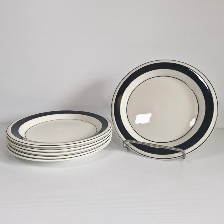 Read more about the article Arabia Närtsila Finland Faenza Black 6 Dinner Plates 10” 25.75cm
