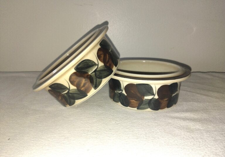 Read more about the article Arabia of Finland “Ruija” Troubadour Rim Fruit/Dessert Bowls – Set of Two 5 1/4″